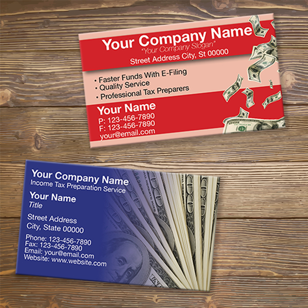 Custom Tax Business Cards | 1040TaxBizPrint